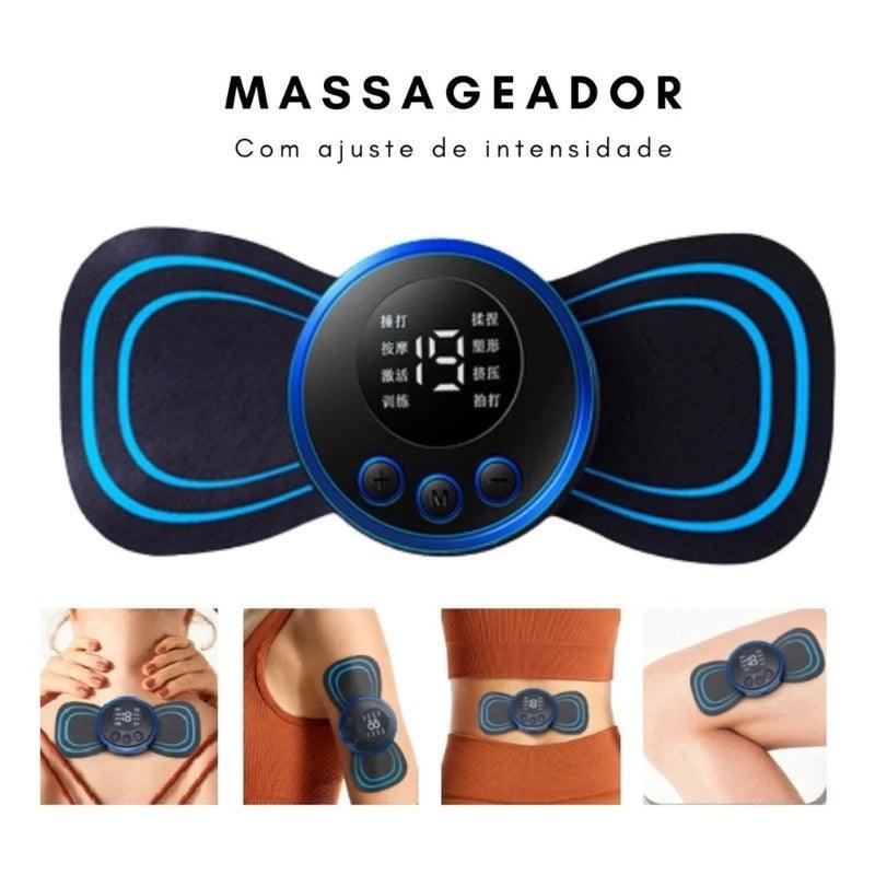 Mini Massageador Elétrico Portátil EMS