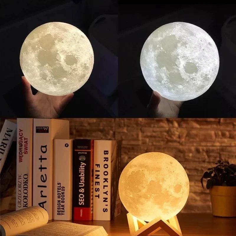 Umidificador Aromatizador Luminária Abajur Lua Cheia 3D