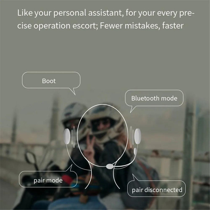 1/2 pçs bluetooth capacete da motocicleta interfone fone de ouvido para 2 piloto intercomunicador moto sem fio redução ruído