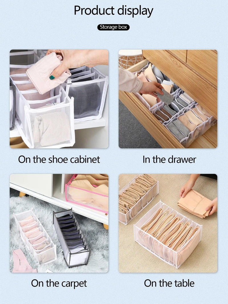 Organizador de Roupas Íntimas Multipeças Costuradas com Contraste de 1 Peça: