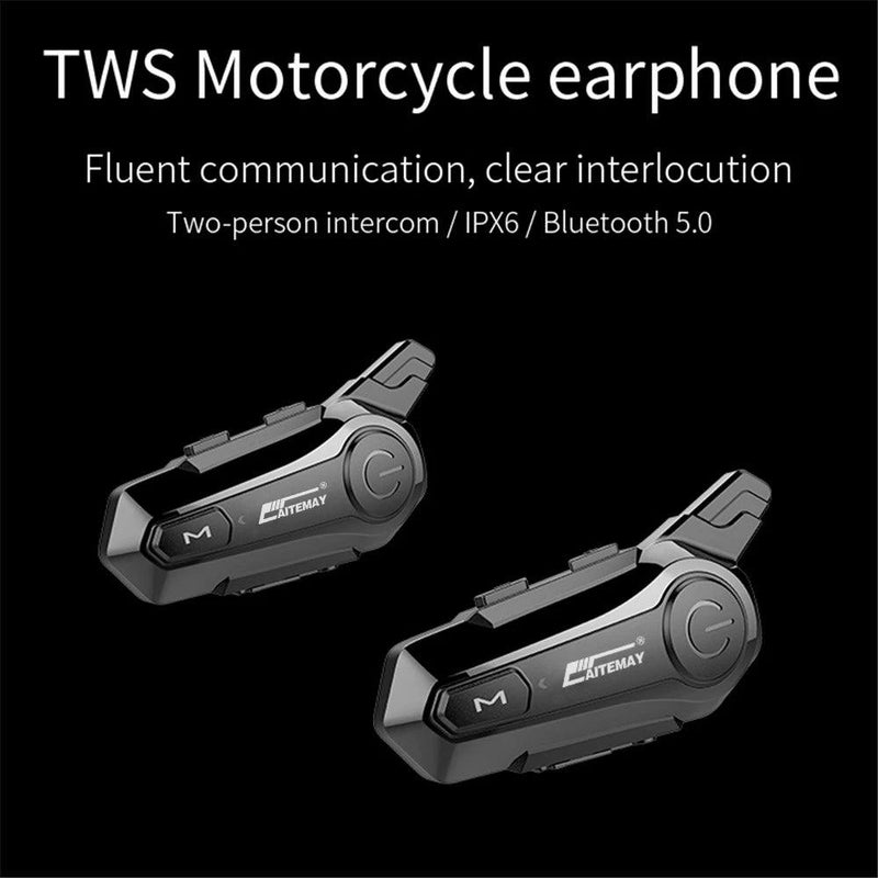 1/2 pçs bluetooth capacete da motocicleta interfone fone de ouvido para 2 piloto intercomunicador moto sem fio redução ruído