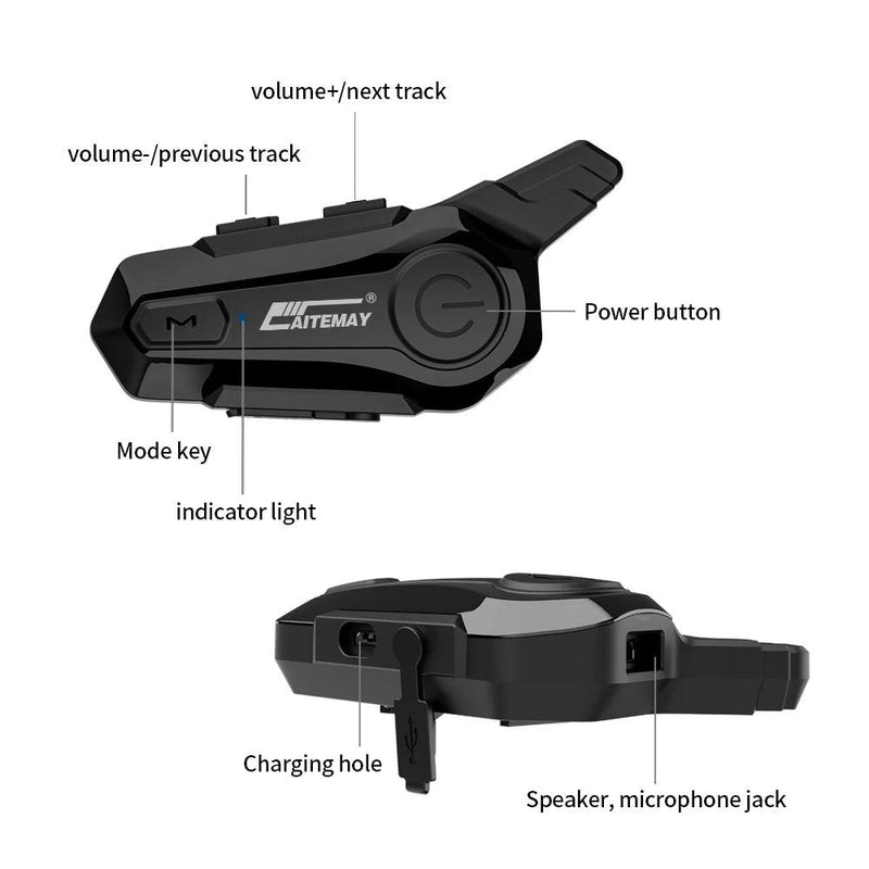 1/2 pçs bluetooth capacete da motocicleta interfone fone de ouvido para 2 piloto intercomunicador moto sem fio redução ruído