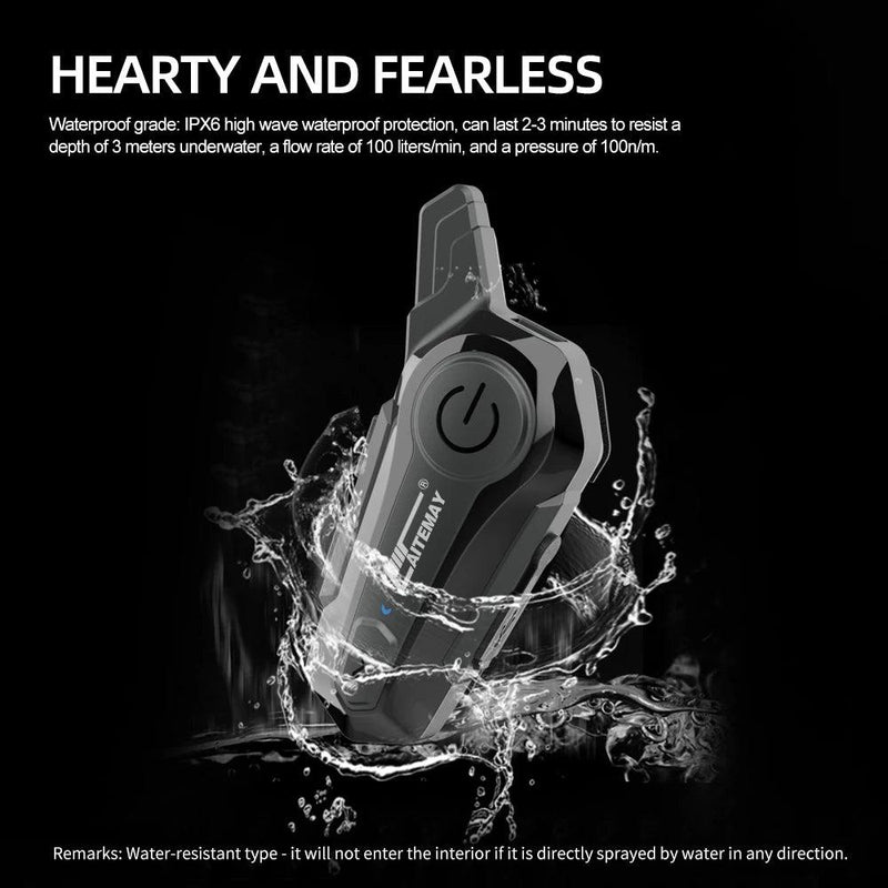 1/2 pçs bluetooth capacete da motocicleta interfone fone de ouvido para 2 piloto intercomunicador moto sem fio redução ruído