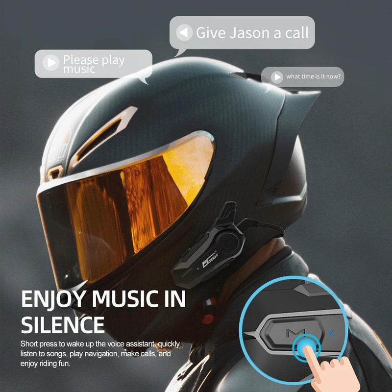 1/2 pçs bluetooth capacete da motocicleta interfone fone de ouvido para 2 piloto intercomunicador moto sem fio redução ruído
