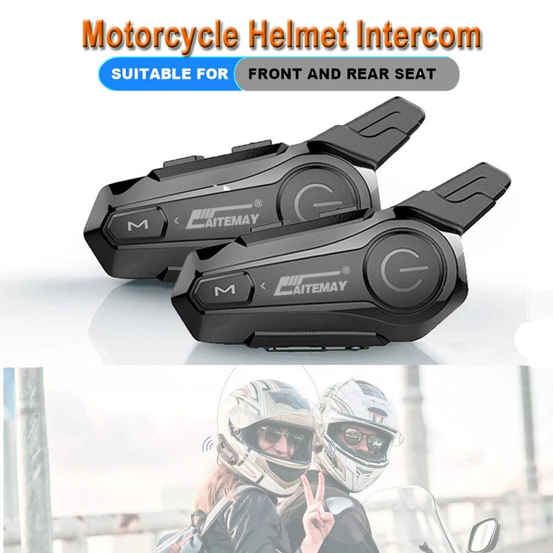 1/2 pçs bluetooth capacete da motocicleta interfone fone de ouvido para 2 piloto intercomunicador moto sem fio redução ruído