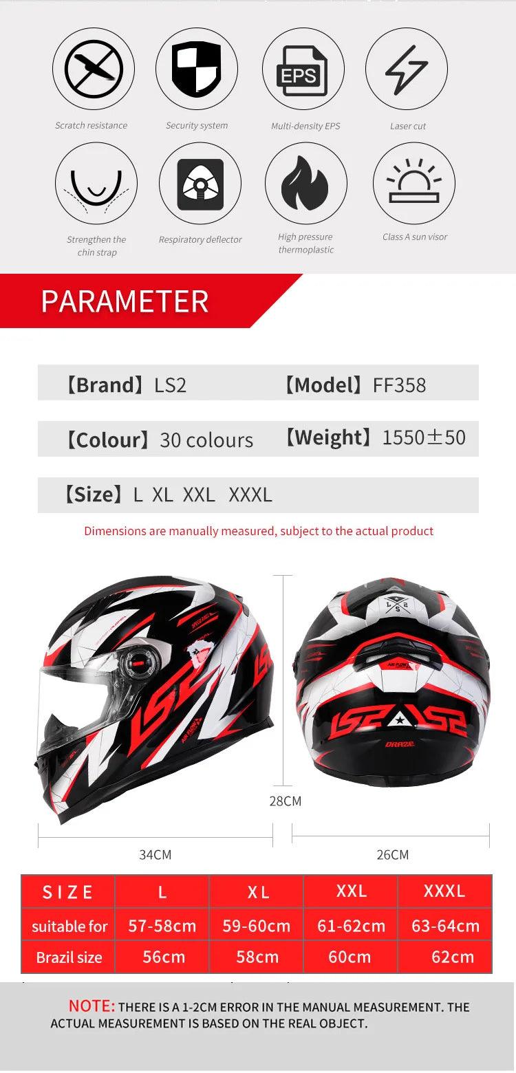 Capacete ls2 da motocicleta