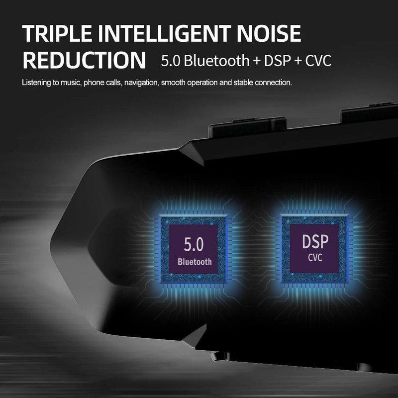 1/2 pçs bluetooth capacete da motocicleta interfone fone de ouvido para 2 piloto intercomunicador moto sem fio redução ruído