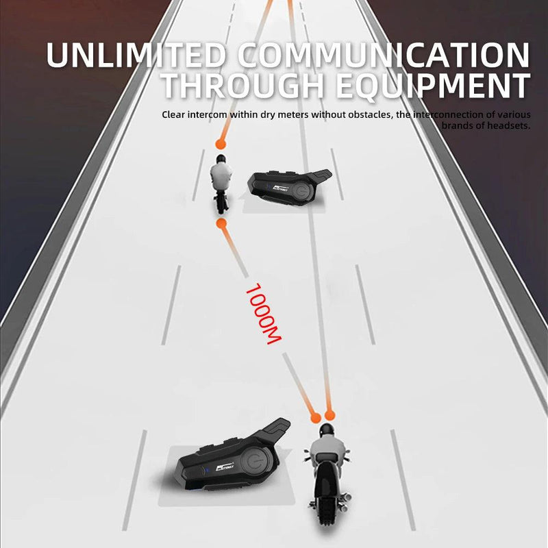 1/2 pçs bluetooth capacete da motocicleta interfone fone de ouvido para 2 piloto intercomunicador moto sem fio redução ruído