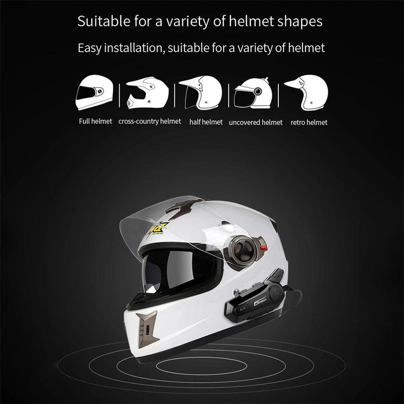 1/2 pçs bluetooth capacete da motocicleta interfone fone de ouvido para 2 piloto intercomunicador moto sem fio redução ruído