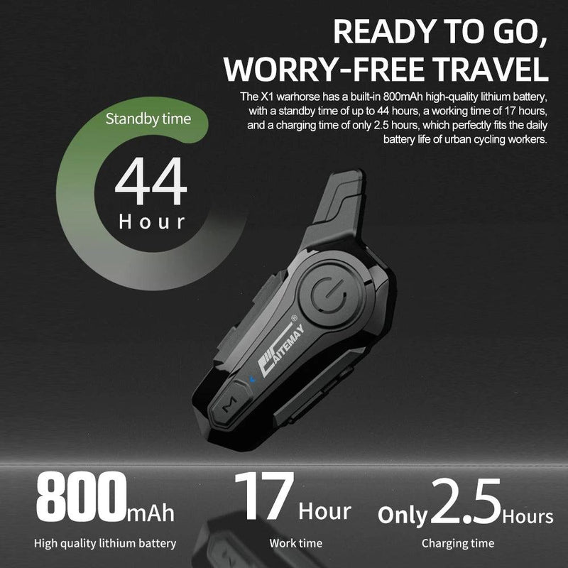 1/2 pçs bluetooth capacete da motocicleta interfone fone de ouvido para 2 piloto intercomunicador moto sem fio redução ruído
